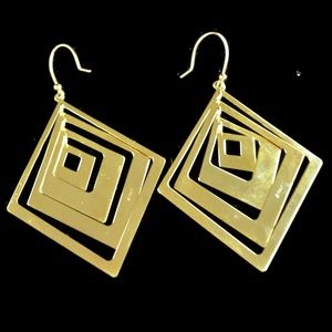 Gold Vermeil Over Sterling Earrings Marked Italy